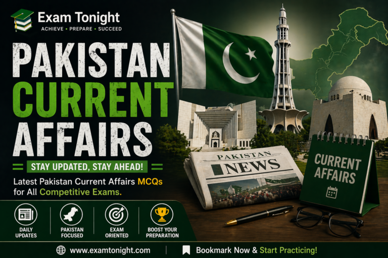 Pakistan Current Affairs Mcqs